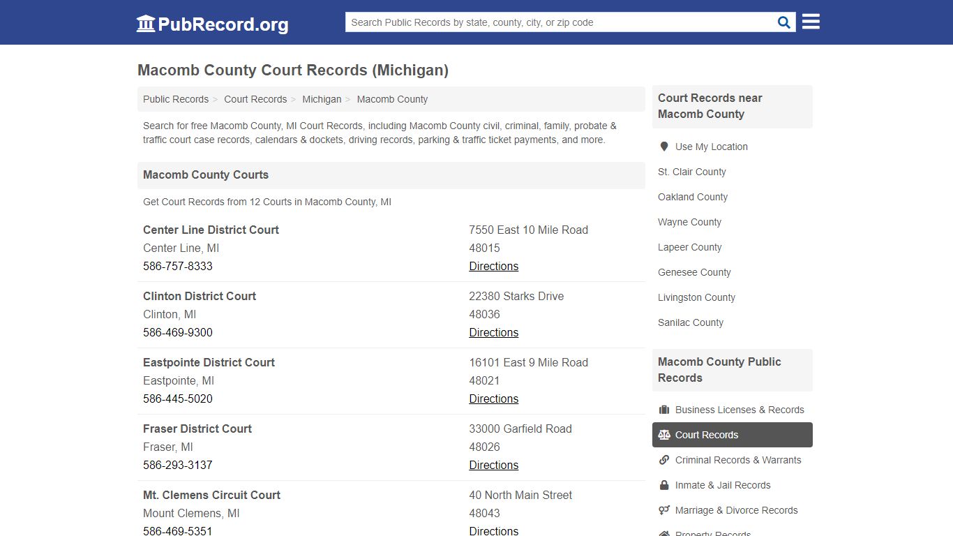 Free Macomb County Court Records (Michigan Court Records)